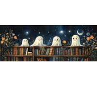 Bimkole Large Diamond Art Halloween Ghost, Full Drill 5D DIY Rhinestone Embroidery Set Paint with Diamonds Painting by Number Kits Cross Stitch Home Wall Craft Decoration 30x80 cm