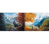 Bimkole Large Diamond Art Kits for Adults Bear, Full Drill 5D DIY Rhinestone Embroidery Set Paint with Diamonds Art Wolf by Number Kits Cross Stitch Home Wall Craft Decoration 30x80 cm