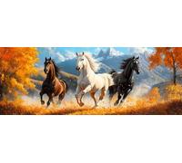 Bimkole Large Diamond Art Kits for Adults Horse, Full Drill 5D DIY Rhinestone Embroidery Set Paint with Diamonds Art Animals by Number Kits Cross Stitch Home Wall Craft Decoration 30x80 cm