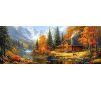 Bimkole Large Diamond Art Kits for Adults Landscape, Full Drill 5D DIY Rhinestone Embroidery Set Paint with Diamonds Art Autumn by Number Kits Cross Stitch Home Wall Craft Decoration 30x80 cm