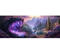 Bimkole Large Diamond Art Kits for Adults Mountain Landscape, Full Drill 5D DIY Rhinestone Embroidery Set Paint with Diamonds Art by Number Kits Cross Stitch Home Wall Craft Decoration 30x80 cm