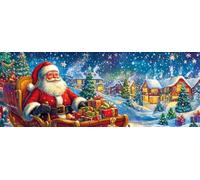 Bimkole Large Diamond Art Santa Claus, Full Drill 5D DIY Rhinestone Embroidery Set Paint with Diamonds Painting Igloo by Number Kits Cross Stitch Home Wall Craft Decoration 31.5x11.81 Inch