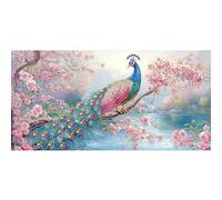 Bimkole Large Special Shape Diamond Art Kits for Adults Peacock, 5D DIY Full Drill Rhinestone Embroidery Set Paint with Diamonds Art Animal by Number Kits Cross Stitch Home Wall Decor 30×60cm