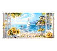 Bimkole Large Special Shape Diamond Art Kits for Adults Window, 5D DIY Full Drill Rhinestone Embroidery Set Paint with Diamonds Art Sunflowers by Number Kits Cross Stitch Home Wall Decor 30×60 cm