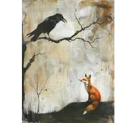 Bimkole Paint by Numbers Kit for Adults Beginner Fox, DIY Oil Painting Kit on Canvas with Paintbrushes and Acrylic Pigment, for Paint by Numbers for Beginner, for Home Wall Decor (16x20Inch) wB744
