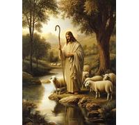 Bimkole Paint by Numbers Kit for Adults Jesus, DIY Oil Painting Kit on Canvas with Paintbrushes and Acrylic Pigment, for Paint by Numbers for Beginner, for Home Wall Decor 16x20Inch s1079