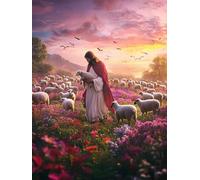 Bimkole Paint by Numbers Kit for Adults Jesus, DIY Oil Painting Kit on Canvas with Paintbrushes and Acrylic Pigment, for Paint by Numbers for Beginner, for Home Wall Decor 16x20Inch s1054