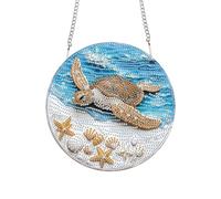 Bimkole Turtle Diamond Art Hanging Kit for Adult, DIY 5D Diamond Painting Butterflies Window Pendant, Acrylic Crystal Art Ornament Home Wall Garden Front Door Sign Outdoor Decor 20x20 cm