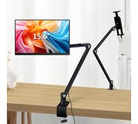 Bimo Tablet Stand Holder for ipad,Portable Monitor Stand Desk Mount for 15.6'' 16'' Screen,Aluminum Long Arm with 360° Rotating Base,Compatible with 4.7-16'' Display,ipad,Kindle