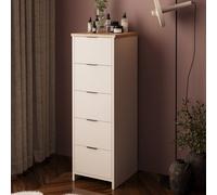 BIMOSSA Laura 5 Drawer Storage Cabinet, Slim Unit for Bedroom & Hallway in Light Grey BIMOSSA Light Grey