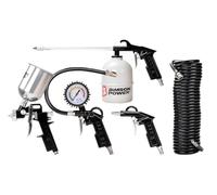 Bimson Power Gravity Spray Gun Kit - 5 Piece Air Tool Set with Tyre Inflator, Air Blow Gun, Wash Gun & 5m Hose - Compatible with Air Compressors - Ideal for Car, Fence, Decking, DIY & Workshop