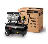 Bimson Power Oil Free Air Compressor, 24 Litre Tank Capacity - 230V Black | Low Noise, Portable, Lightweight, 116 PSI, Oil Free, 24 Litre Tank, 230V, 2 Year Warranty, Ideal for DIY Work