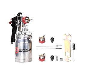 Bimson Power Suction Spray Gun Kit - 3 Nozzle Sizes (1.5mm, 1.8mm, 2.5mm) with Cleaning Kit - Adjustable HVLP Air Paint Sprayer for Car, Furniture, Wood, Fences - Compatible with Air Compressors