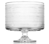 BIMUYI Glass Trifle Bowl with Pedestal, 3250ml Footed Dessert Serving Dish, Vintage Centerpiece Bowl for Layered Cakes, Fruits, Salad