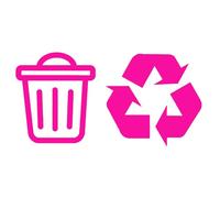 Bin and Recycle Decals Waterproof Bin Decoration - Wheelie Bin Stickers - Kitchen Wall Art - Office Pub Cafe Recycling Labels (Pink)