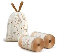 Bin Bags 2.6 Gallon Trash Bags 10-15L Tear-free Bin Liners with Drawstrings 120 PCS for Home Office Kitchen Bathroom that Leaves Your Swing Bin Looking Fresh Beautiful Print Rabbit