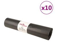 Bin Bags Black LDPE 70x105cm 120L 30um 25pcs per Roll 10 Rolls 250pcs TearResist