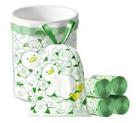 Bin Bags Camellia Scented Small 2.6 Gallon Trash Bags 10-15L Bin Liners with Drawstrings 180 PCS for Home Office Kitchen & Bathroom that Leaves Your Swing Bin Smelling Fresh Beautiful Print - 45x45 cm