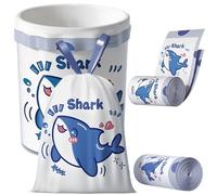 Bin Bags Cute Shark Small 2.6 Gallon Trash Bags 10-15L Bin Liners with Drawstrings Durable 160 PCS for Home Office Kitchen & Bathroom Outdoor Durable Heavy Duty No-Tear Garbage Bags - 45x45 cm