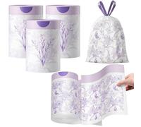 Bin Bags Freesia Scented 2.6 Gallon Small Trash Bags 10-15L Bin Liners with Drawstrings 180 PCS for Home Office Kitchen & Bathroom that Leaves Your Swing Bin Smelling Fresh Beautiful Print - 45×45CM