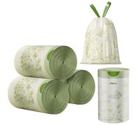 Bin Bags Lily Scented 2.6 Gallon Small Trash Bags 10-15L Bin Liners with Drawstrings 200 PCS for Home Office Kitchen & Bathroom that Leaves Your Swing Bin Smelling Fresh Beautiful Print - 45×45CM