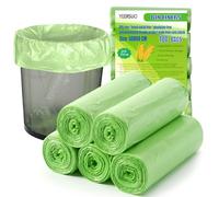 Bin Bags Liner, 100 PCS Biodegradable Food Waste Bags 20 L, Compostable Compost Caddy Liners Small, Recycled Degradable Rubbish Garbage Trash Bags for Kitchen, Office, 50 x 60 cm, Green