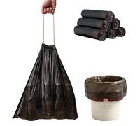 Bin Bags Liner, 120 PCS Biodegradable Food Waste Bags 10 L, Compostable Compost Caddy Liners Small, Recycled Degradable Rubbish Garbage Trash Bags for Kitchen, Office, 45 x 50 cm, Black
