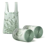 Bin Bags Mugwort Scented Small 2.6 Gallon Trash Bags 15L Tear-free Vest Handheld Bin Liners 110 PCS for Home Office Kitchen & Bathroom that Leaves Your Swing Bin Smelling Fresh Beautiful Print