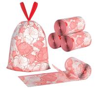 Bin Bags Plum Floral Scented Small 2.6 Gallon Trash Bags 10-15L Bin Liners with Drawstrings 120 PCS Tear-Resistant for Home Office Kitchen &Bathroom that Leaves Your Swing Bin Portable Fresh45 * 50CM