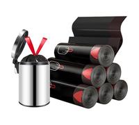 Bin Bags Tear-Free, 10L Bin Liners Thicker with Tie Handle, 100 Counts 45 * 50cm Black Garbage Bags, Food Waste Caddy Pedal Trash Bin Liners for Bathroom Kitchen Office