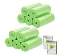 Bin bags trash bags 10L-15L, Biodegradable bin Bags 200PCS Bin Liners（2.6-4gal）, Small Pedal Trash Bags for Office, Bathroom Kitchen,45x50cm