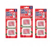 Bin Brite Stick On Bin Freshener 2 Pack - Bin Lid Odour Neutraliser for Indoor & Outdoor Bins, Watermelon, Lavender or Cherry Variants (1, Cherry)