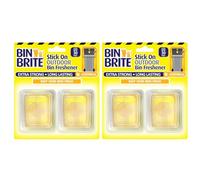 Bin Brite Stick On Outdoor Bin Freshener Citronella 2pk x 2 (4 Fresheners) - Extra Strong & Long Lasting Bin Freshener and Odour Eliminator, Repels Bugs - Bundle by Great British Home