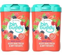 Bin Buddy Berry Blast - Leaves Your Bin Fresh and Smelling Great - Suitable for Indoor, Kitchen, Bathroom, Compost, Food Waste and Outdoor Wheelie Bins (Pack of 2)