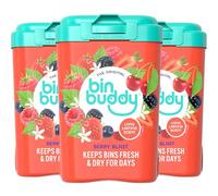 Bin Buddy Berry Blast, Pack of 3 - Leaves Your Bin Fresh and Smelling Great - Suitable for Indoor, Kitchen, Bathroom, Compost, Food Waste and Outdoor Wheelie Bins