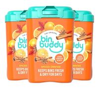 Bin Buddy Bin Freshener Deodoriser Powder (Spiced Oranged) Pack of 3 x 450g