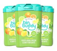 Bin Buddy Citrus Bin Freshener Powder 450g, Pack of 3 - Leaves Your Bin Smelling Great - Suitable for Indoor Kitchen, Bathroom, Food Waste Bins and Outdoor Wheelie Bins