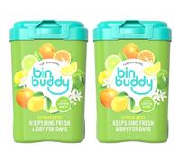 Bin Buddy Citrus Zest 450g, Pack of 2 - Bin Freshener Deodoriser Powder, Leaves Your Bin Smelling Great - Suitable for Indoor and Outdoor Bins