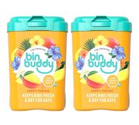 Bin Buddy Happy Mango, Pack of 2 - Leaves Your Bin Fresh and Smelling Great - Suitable for Indoor, Kitchen, Bathroom, Compost, Food Waste and Outdoor Wheelie Bins