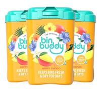 Bin Buddy Happy Mango, Pack of 3 - Leaves Your Bin Fresh and Smelling Great - Suitable for Indoor, Kitchen, Bathroom, Compost, Food Waste and Outdoor Wheelie Bins