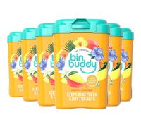 Bin Buddy Happy Mango, Pack of 6 - Leaves Your Bin Fresh and Smelling Great - Suitable for Indoor, Kitchen, Bathroom, Compost, Food Waste and Outdoor Wheelie Bins