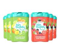 Bin Buddy Mixed Fresh Citrus & Berry, 450g, Pack of 6 - Bin Freshener Deodoriser Powder - Leaves Your Bin Smelling Great - Suitable for Indoor and Outdoor Bins