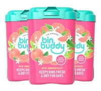Bin Buddy Pink Grapefruit, Pack of 3 - Leaves Your Bin Fresh and Smelling Great - Suitable for Indoor, Kitchen, Bathroom, Compost, Food Waste and Outdoor Wheelie Bins