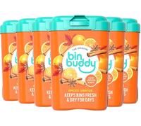 Bin Buddy Spiced Orange, 450g, Pack of 6, Bin Freshener Deodoriser Powder, Leaves Your Bin Smelling Great, Suitable for Indoor and Outdoor Bins