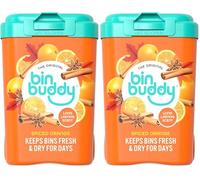 Bin Buddy Spiced Orange - Leaves Your Bin Fresh and Smelling Great - Suitable for Indoor, Kitchen, Bathroom, Compost, Food Waste and Outdoor Wheelie Bins (Pack of 2)