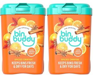 Bin Buddy Spiced Orange - Leaves Your Bin Fresh and Smelling Great - Suitable for Indoor, Kitchen, Bathroom, Compost, Food Waste and Outdoor Wheelie Bins (Pack of 2)