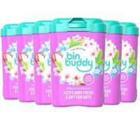 Bin Buddy Spring Blossom, 450g, Pack of 6, Bin Freshener Deodoriser Powder, Leaves Your Bin Smelling Great, Suitable for Indoor and Outdoor Bins