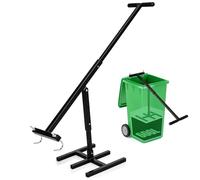 Bin Compactor for Wheelie Bins, 240L Manual Wheelie Bin Compactor, 75% Volume Reduction Rubbish Press with Adjustable Height & Reversible Hooks, Space-Saving for Household Garden Recycling, Black