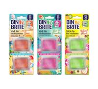 Bin Freshener Stick On - 6 Pack Odour Eliminator & Deodoriser 2 Each Scents - Mediterranean Sun, Paradise Island, Fruit Scent - Long-Lasting Air Freshener for Bins, Swing & Pedal Bins