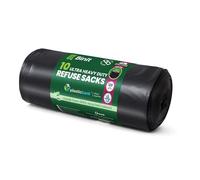BIN IT 10 Ultra Heavy Duty, 120 Litre XL Refuse Sacks, Bin Bags, Bin Liners, 80kg Lift Tested, Super Strong, 60 μm, Perfect for Household, Office, Garden, Commercial, DIY, Caterers, Builders
